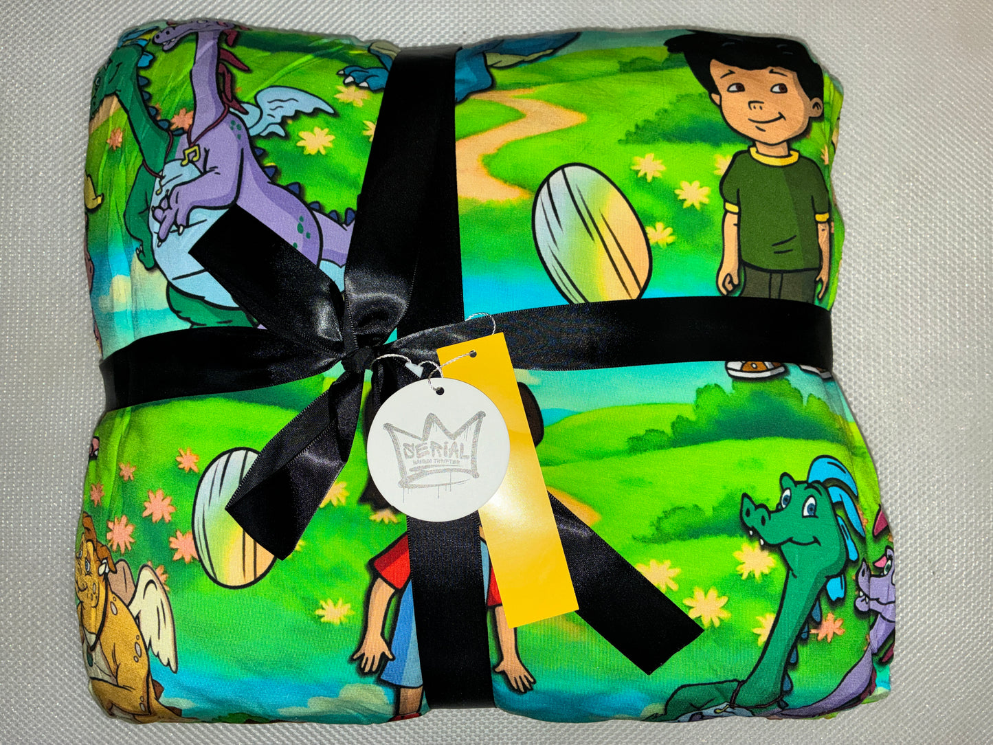Dino Valley Adventure Quilted Bamboo Blanket