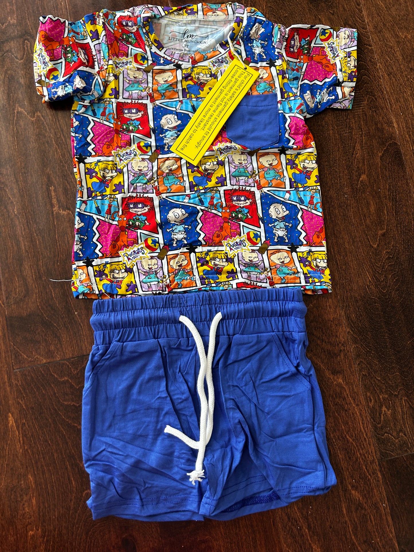 Little Munchkin Silly Babies Rugrats Bamboo Pocket Tee Short Set