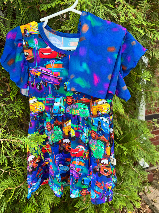 Neon Drift Peplum Set