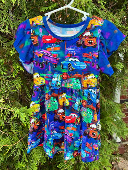 Neon Drift Peplum Set