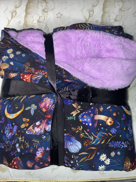 Purple Moth Midnight Forest Minky Fur Adult Blanket 60x80