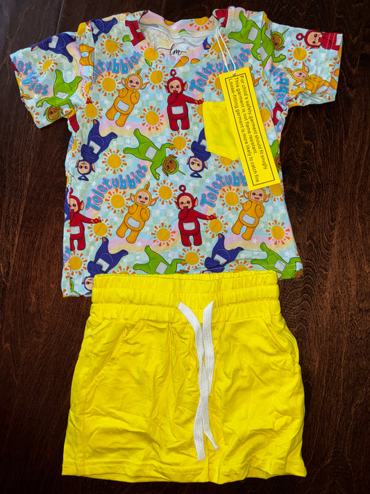 Little Munchkin Teletubbies Bamboo Pocket Tee Short Set