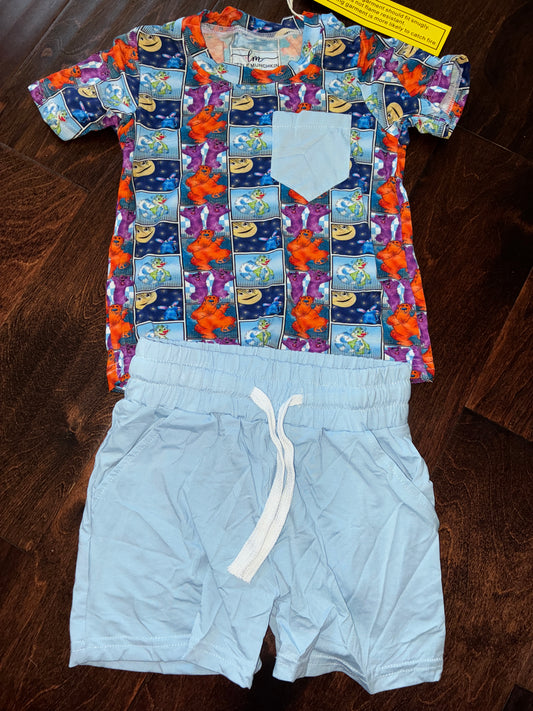 Little Munchkin Bear in the Big Blue House Bamboo Pocket Tee Set