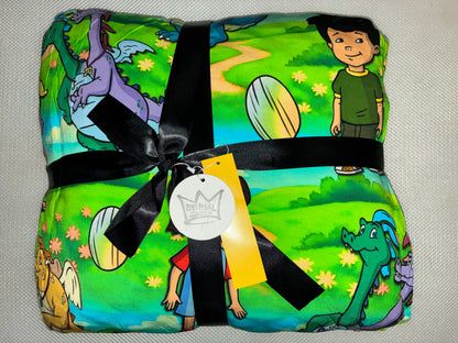 Dino Valley Adventure Quilted Bamboo Blanket
