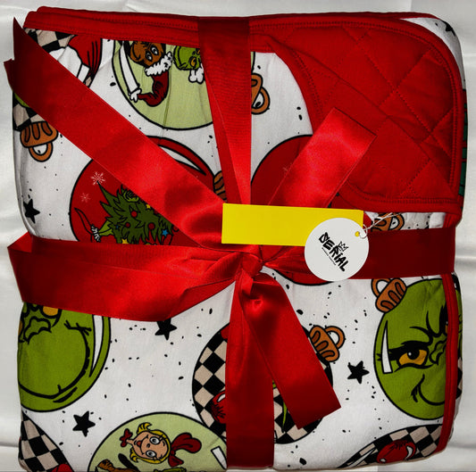 Grinch Holiday Mischief Toddler Quilted Blanket