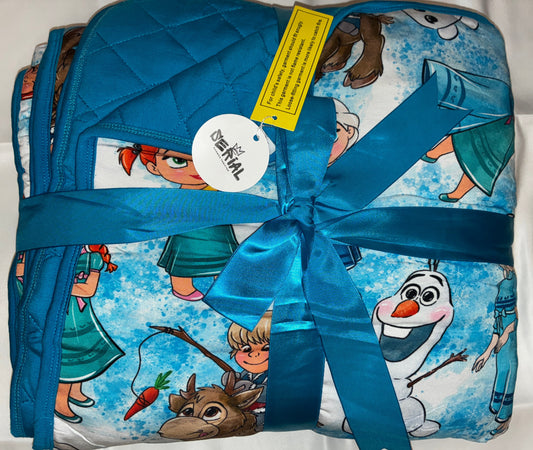 Frozen Snow Friends Quilted Blanket