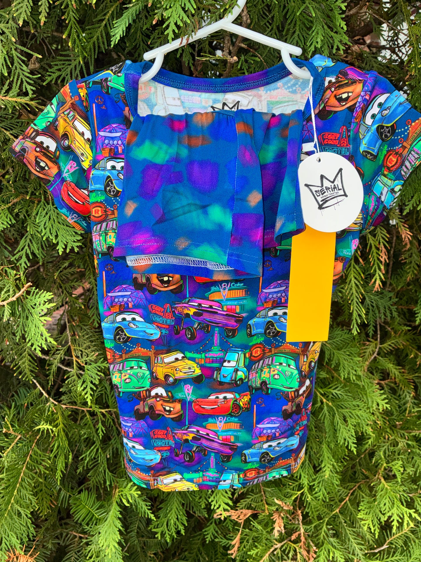 Neon Cars Tee Short Set