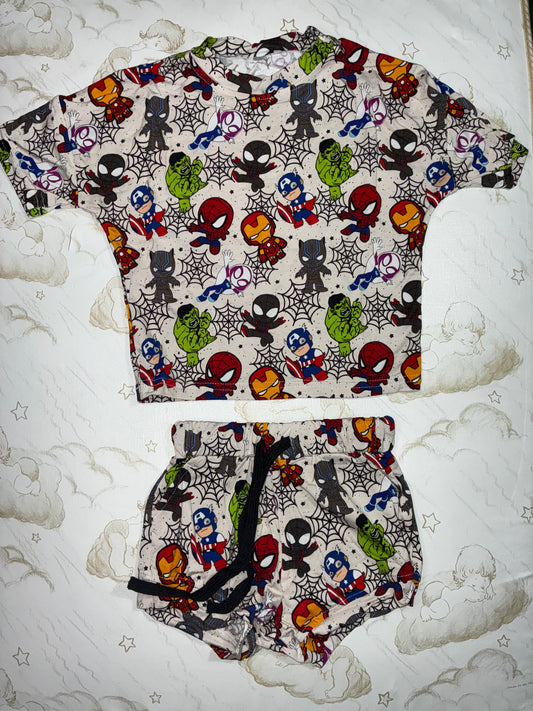 Little Munchkin Bamboo Amazing Friends Spidey & Friends 2pc Lounge Set
