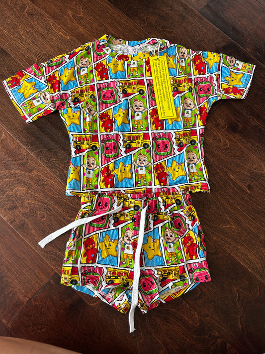 Little Munchkin Cocomelon Bamboo Boxy Tee Lounge Set
