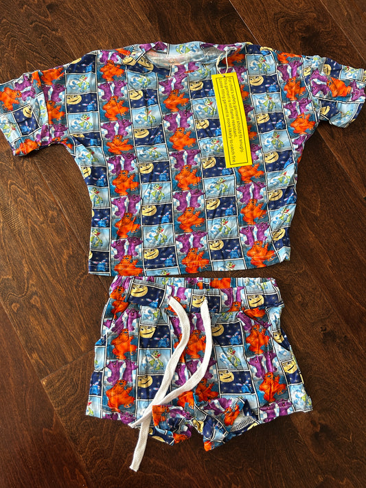 Little Munchkin Bear in the Big Blue house bamboo boxy tee lounge set