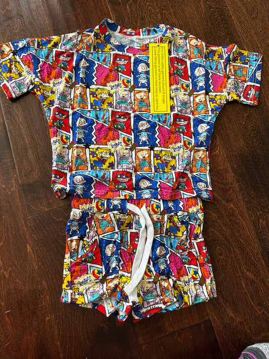 Little Munchkin Silly Babies Rugrats Bamboo Boxy Tee Lounge Set