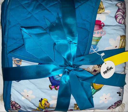 Alice's Magical Teacups Quilted Blanket